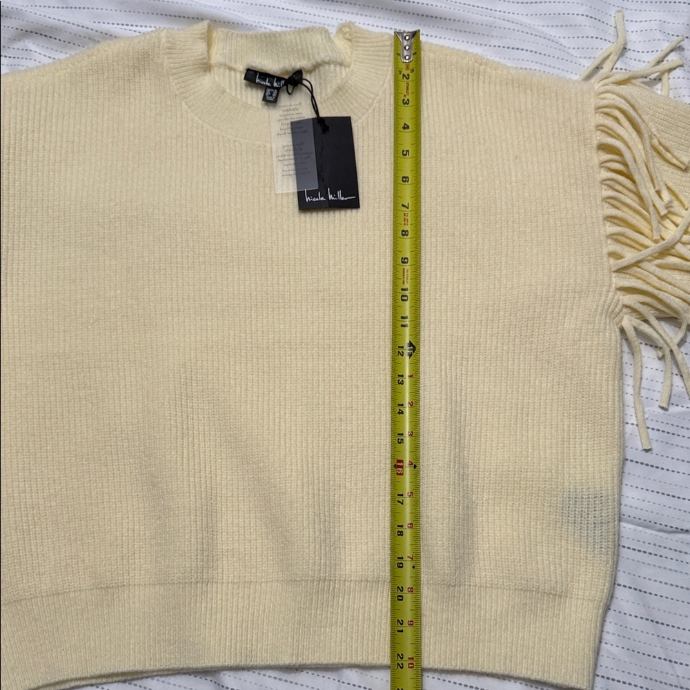 Nicole Miller Cream Fringed Sweater - Picture 5 of 6